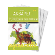 Набір паперу для акварелі А4 ПА-А4-10-1, 10 аркушів (ПА-А4-10-1)