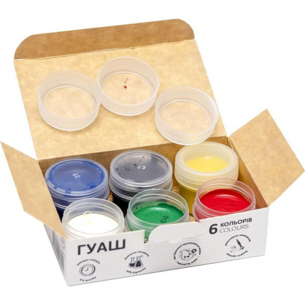 Дитячі гуашеві фарби 7C20602, 6 кольорів по 16 мл (7C20602)