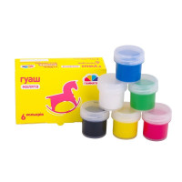 Детские гуашевые краски "Малыши" 100201, 6 цветов 10 мл(100201)