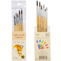 Набір пензликів "Білка" 6 штук "C" 7677 (7677)