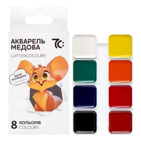 Дитяча медова акварель 7C10801, 8 кольорів (7C10801)