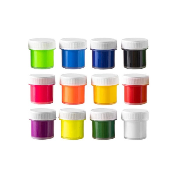 Акрилові фарби флуоресцентні "Творчість" 400506, 12 кольорів  по 10 мл (400506)