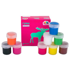 Набор гуашевых красок для рисования Увлечения ГАММА'UA 200202, 9 цветов по 20 мл(200202)