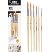 Набір художніх пензлів з натуральної щетини BR5806, 6 шт (BR5806)