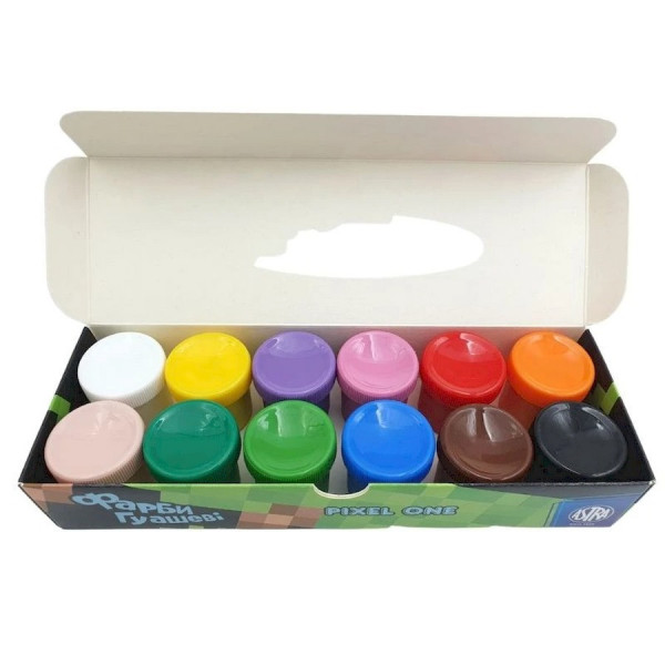 Фарби гуашеві Pixel One 301221006-UA 12 кольорів по 20 мл (301221006-UA)