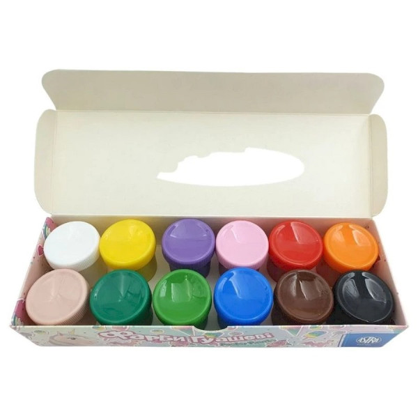 Фарби гуашеві Unicorn 301221008-UA 12 кольорів по 20 мл (301221008-UA)