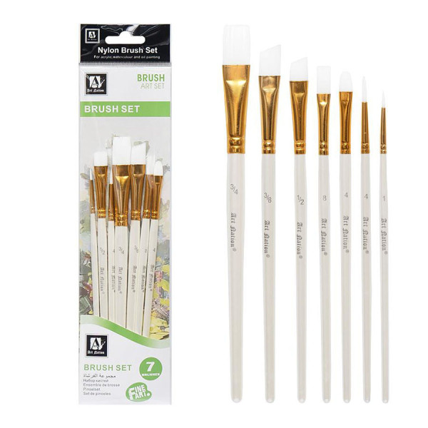 Набір художніх пензлів Art Station BR5807 нейлонові 7шт (BR5807)