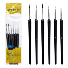 Набір пензлів художніх круглих 10404, 6 розмірів (10404)