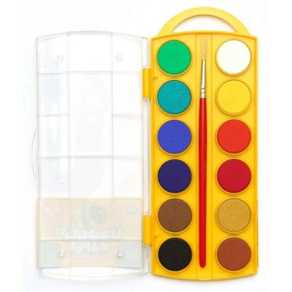 Фарби акварельні 83216905-UA 12 кольорів з пензликом (83216905-UA)