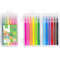 Набір фломастерів 12 кольорів 1221-12 в пластиковому боксі