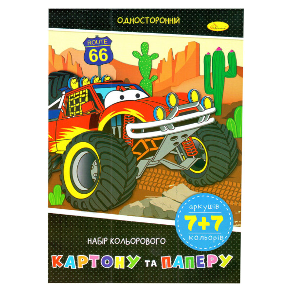 Набір кольорового паперу та картону А-4 АП-1301-02, 7+7 аркушів (АП-1301-02)