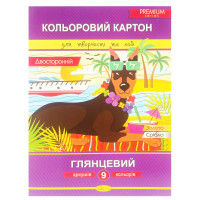 Набір двостороннього кольорового картону А4 АП-1106-2, 9 аркушів (АП-1106-2)