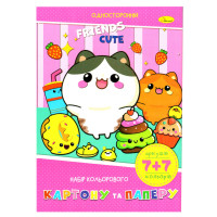 Набір кольорового паперу та картону А-4 АП-1301-04, 7+7 аркушів (АП-1301-04)