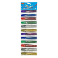 Клей для творчості з блискітками CG1012, 10 мл, 6 кольорів, 12 баночок (CG1012)