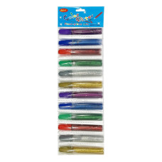 Клей для творчості з блискітками CG1012, 10 мл, 6 кольорів, 12 баночок (CG1012)