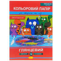 Набор двусторонней цветной бумаги "Глянцевый" АП-1205-2, 14 листов(АП-1205-2)