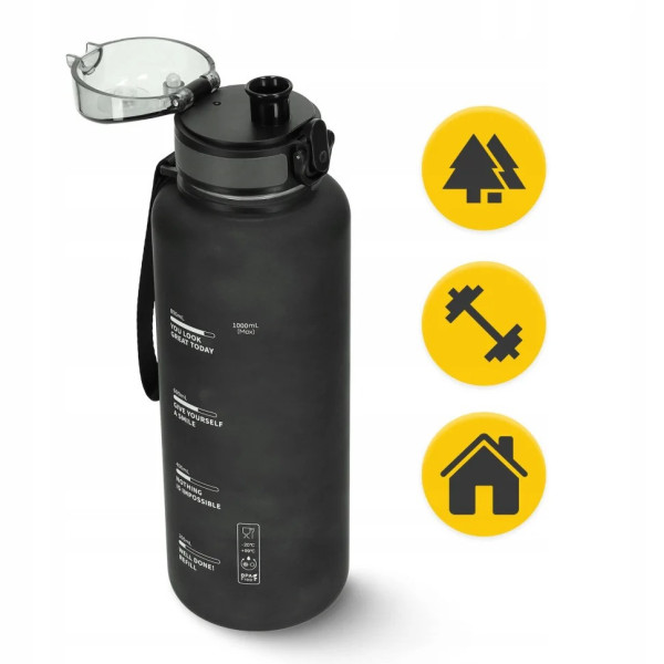 Бутылка для воды спортивная 4FIZJO P-5905973403788, 1000 мл, черный(P-5905973403788)