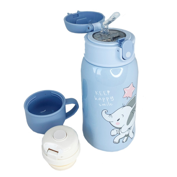 Термос-поїльник з силіконовою трубочкою Слоненя MGZ-0315(Elephant) 560 мл (MGZ-0315(Elephant))