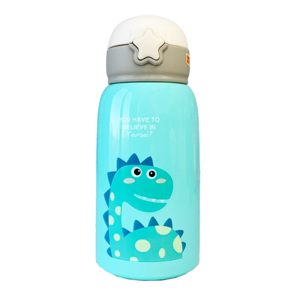 Термос-поїльник з силіконовою трубочкою Динозавр MGZ-0311-2, 600 мл (MGZ-0311-2)