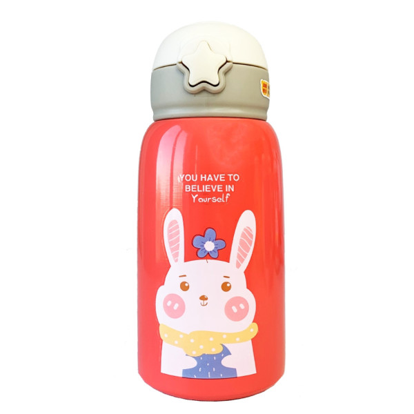 Термос-поїльник з силіконовою трубочкою Зайчик MGZ-0311-3, 600 мл (MGZ-0311-3)