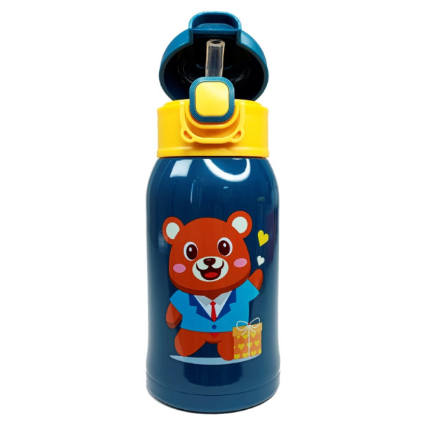 Термос-поїльник з силіконовою трубочкою Ведмедик MGZ-0317-1, 500 мл (MGZ-0317-1)