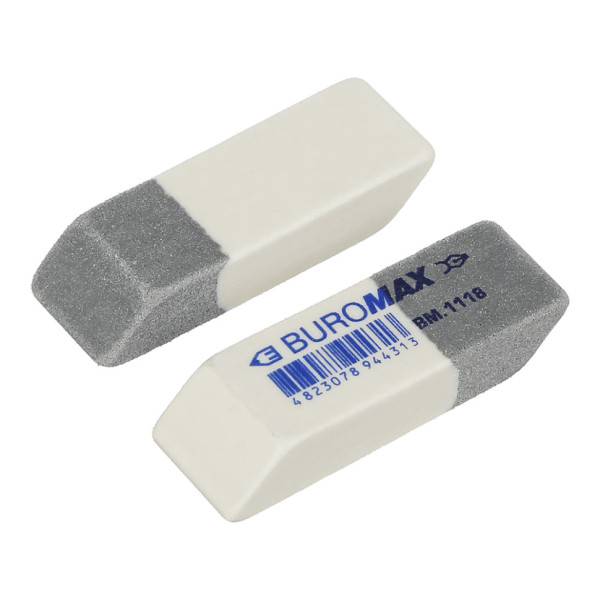 Резинка двойная с абразивной частью BM.1118, 41x14x8 мм, бело-серый в магазине товаров для дома Евро Буд