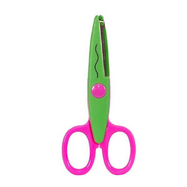 Ножиці дитячі 80685(Green-Pink) з фігурним лезом (80685(Green-Pink))