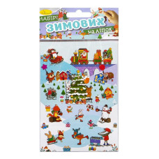 Детский набор зимних наклеек НС-В6-11-2, 2 листа, 28 наклеек (НС-В6-11-2)