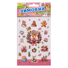 Детский набор зимних наклеек НС-В6-11-4, 2 листа, 28 наклеек (НС-В6-11-4)