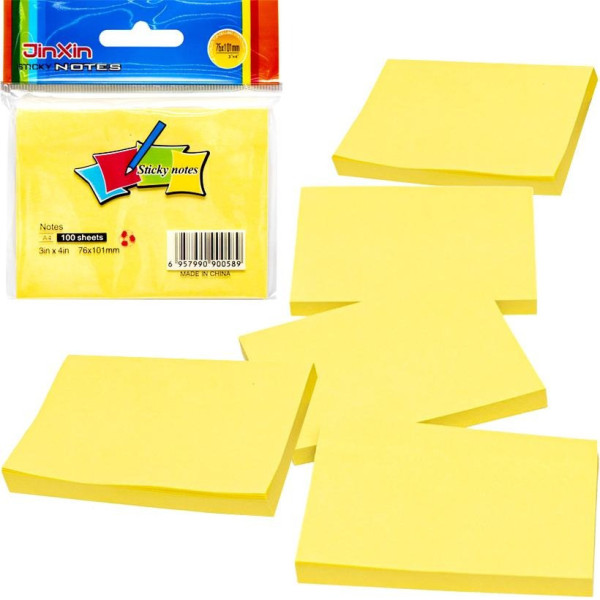 Папір для нотаток "Стікери" A4-Y 76 x 101 мм, 100 аркушів (A4-Y)