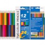 Детские двухсторонние карандаши для рисования "Two-color" CR765-12, 24 цвета
