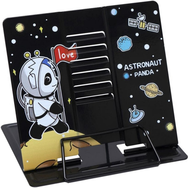 Підставка для книг "Astronaut Panda" LTS-8182(Black) металева (LTS-8182(Black))