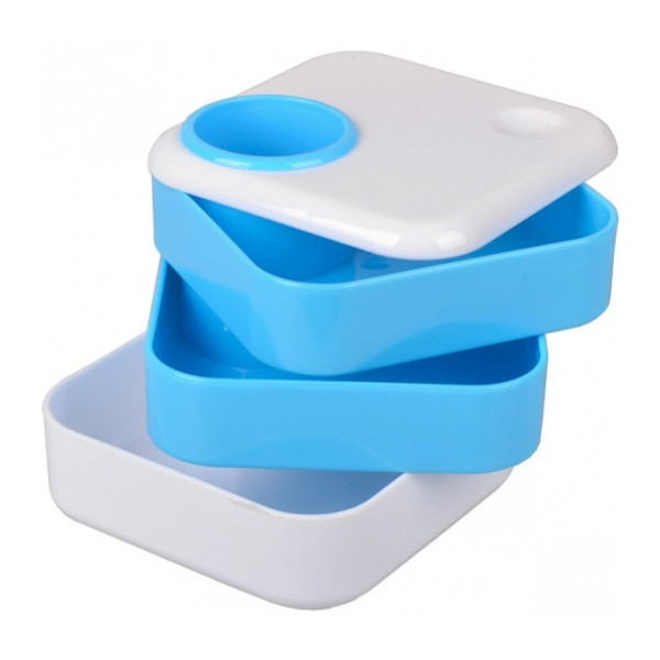 Стакан для ручек 568 пластиковый 10х10х9 см Голубой(568(Blue))