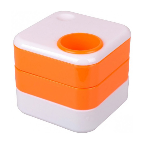 Стакан для ручек 568 пластиковый 10х10х9 см Оранжевый(568(Orange))