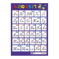 Плакат Український алфавіт Прописний 10104313, 67х47 см, картон (10104313)