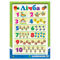 Навчальний плакат Лічба до 10 12104100 з кольоровими картинками (12104100)