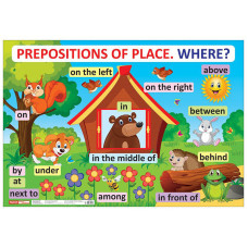Навчальний плакат Англійська мова Прийменники місця 15104151 формат 61 х 88 см (15104151)