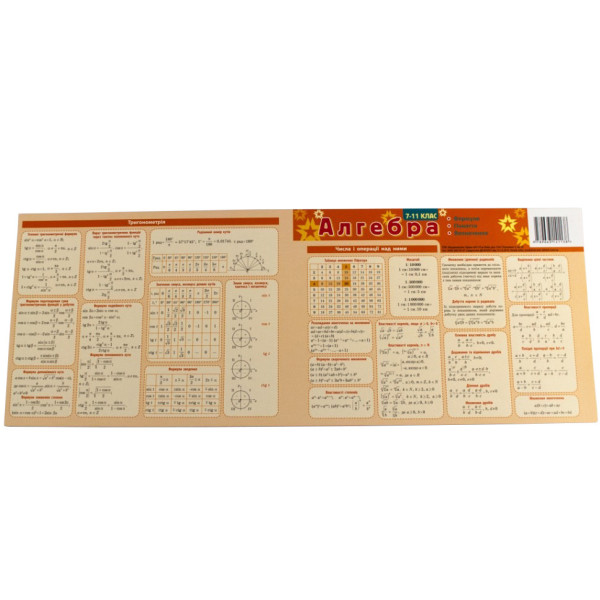 Картонка-підказка Алгебра 7-11 клас 66438 (66438)