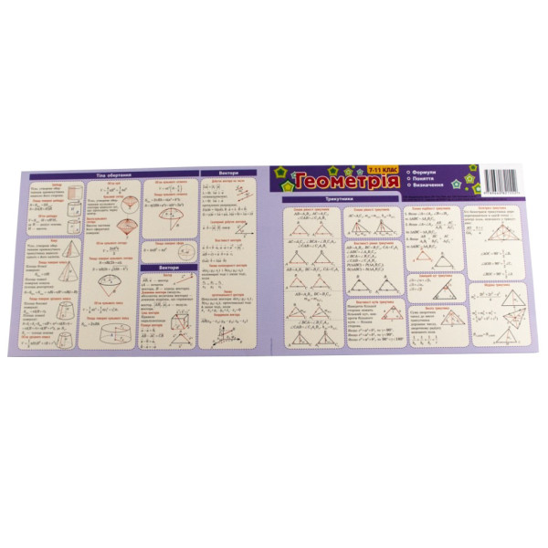 Картонка-підказка Геометрія 7-11 клас 66447 (66447)