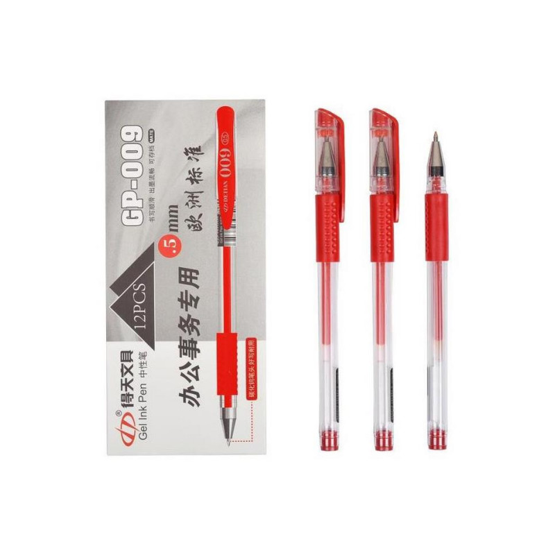 Ручка червона гелева COLOR-IT GP-009 упаковка 12 шт