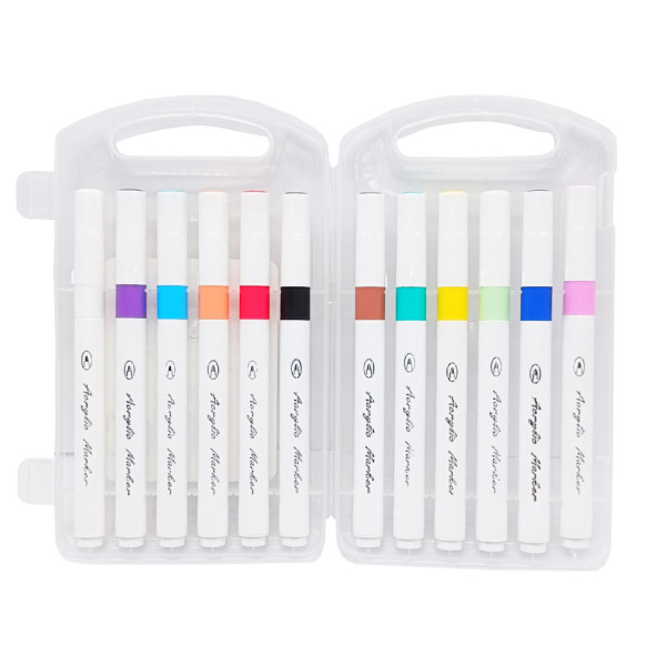 Набір акрилових маркерів A-911-12 у пластиковому боксі 12 кольорів (A-911-12)