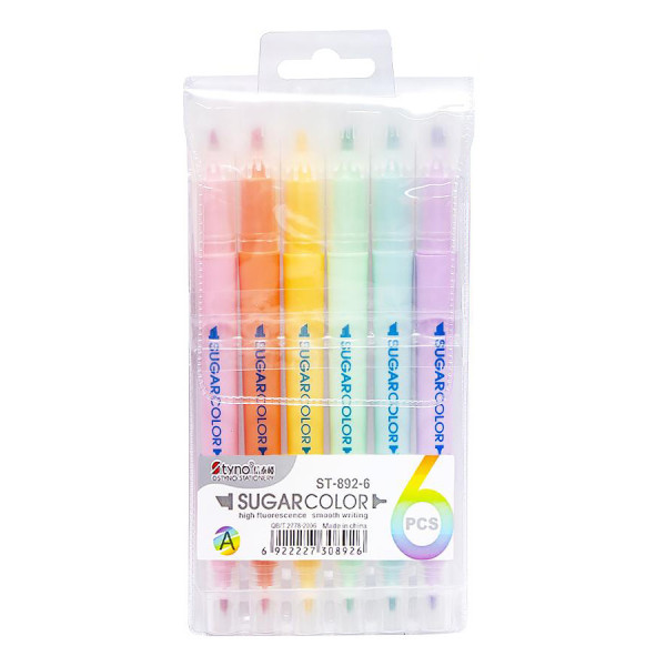 Набір текстовидільників двосторонніх 6 кольорів ST892-6 (ST892-6)