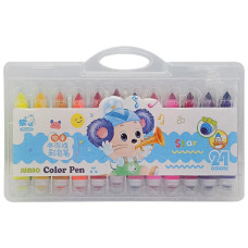 Дитячий набір фломастерів 209-24(Blue) зі штампиком 24 кольори  (209-24(Blue))