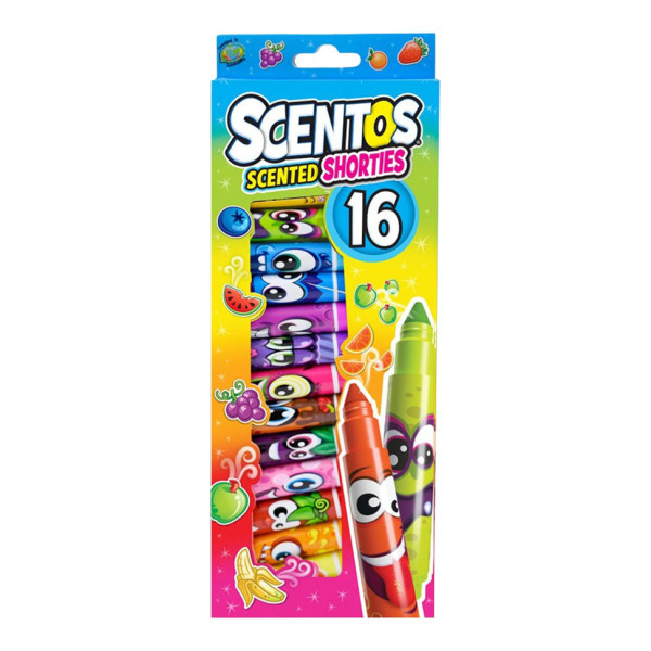 Набір ароматичних мінімаркерів для малювання Яскраві аромати Scentos 16755, 16 кольорів (16755)