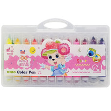 Дитячий набір фломастерів 209-24(Pink) зі штампиком 24 кольори  (209-24(Pink))