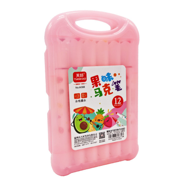 Набір фломастерів 12 кольорів M388-12 ароматизовані Рожевий (M388-12(Pink))