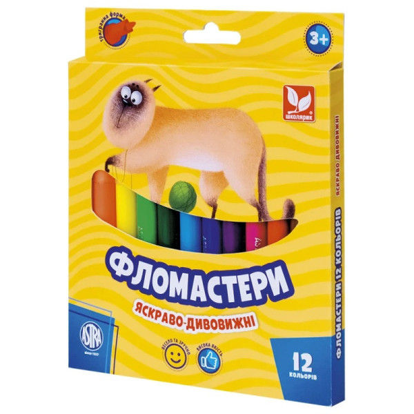Фломастери конічні 314110003-UA 12 кольорів без запаху (314110003-UA)
