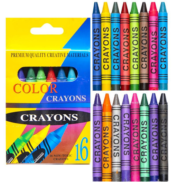 Восковые карандаши 16 цветов CRAYONS 2016A                                                          (2016A)