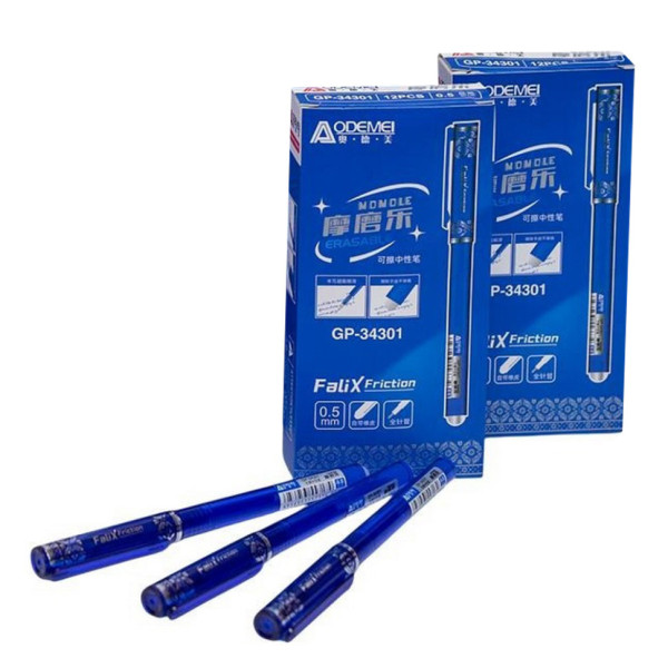 Ручка "пише-стирає" 34301 синя, упаковка 12 шт (34301)