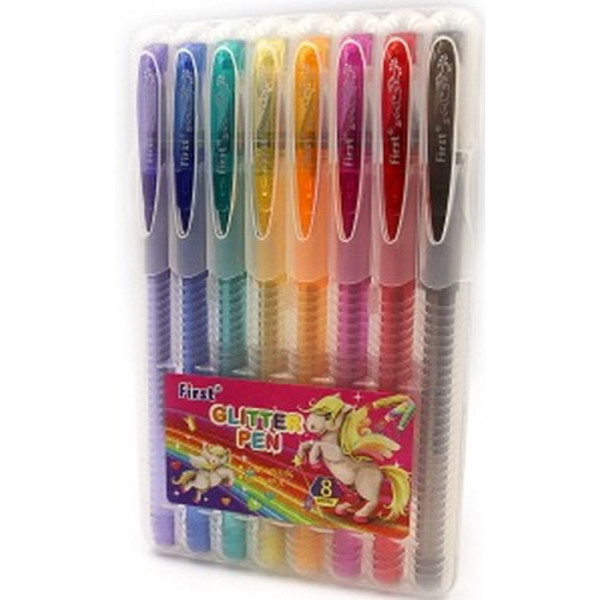 Набор гелевых ручек Glitter8 9838-8, 8 цветов (9838-8).